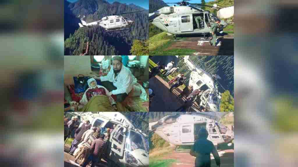 Timely intervention of the District Administration Kishtwar, Indian Air Force Udhampur and Indian Army 26 RR rescued the lady from Kither Bunjwah