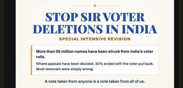 From New York to Atlanta, Indian Americans Mobilize Against Mass Voter Roll Deletions in India; Indian American Muslim Council & Hindus for Human Rights Coordinating