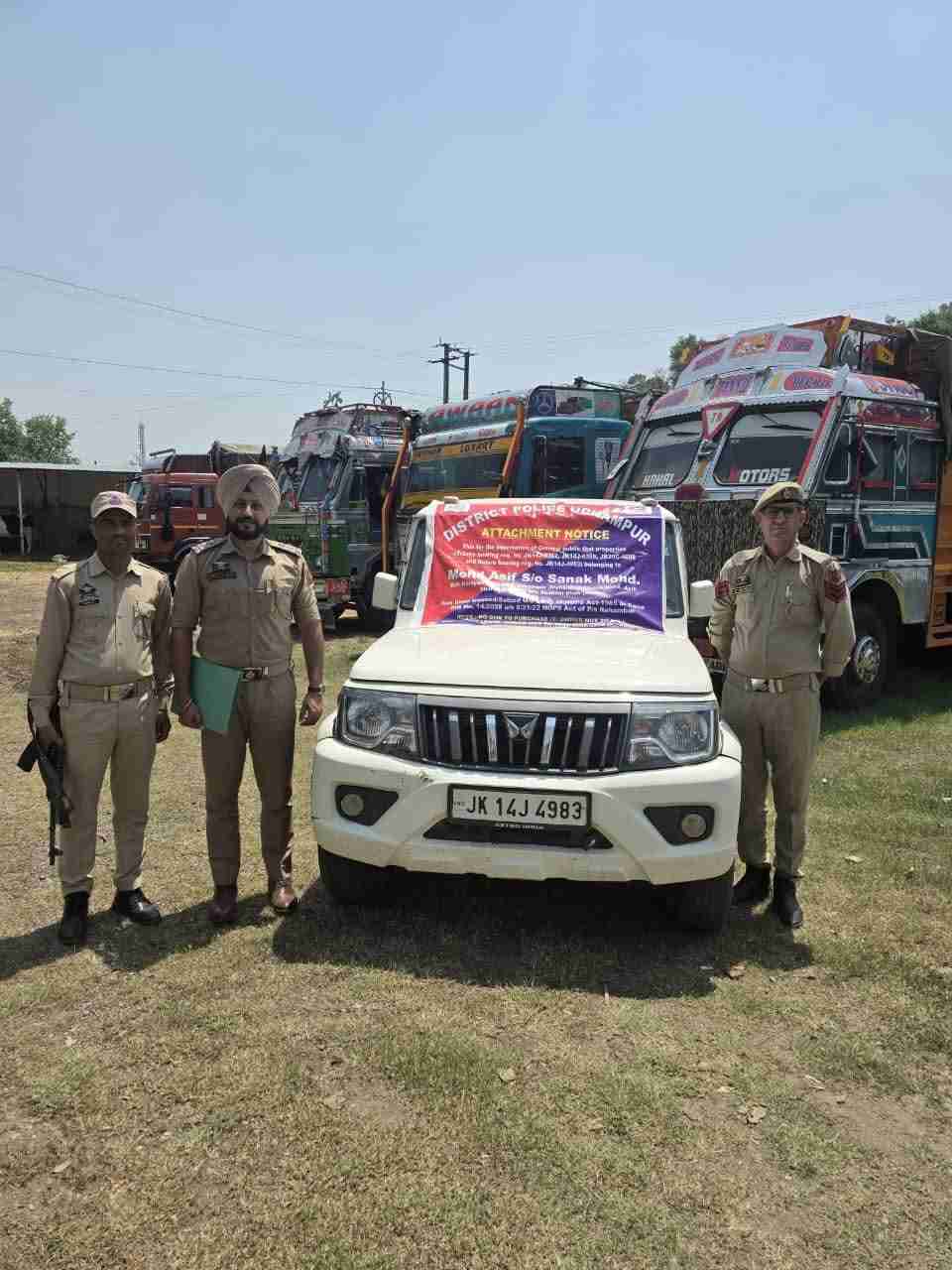 Udhampur Police Attaches drug property Worth Rs 1.50 Crores, belonging to Notorious Drug Peddler Mohd. Asif of Hartaryan, Udhampur