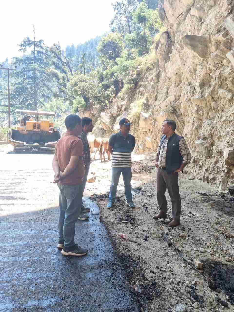 SDM Paddar Inspects Ongoing Road Resurfacing Work Ahead of Shree Machail Yatra 2025