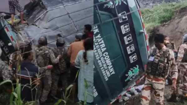 39 Amarnath Pilgrims Injured After Bus Skids Off Road in J&K’s Ganderbal