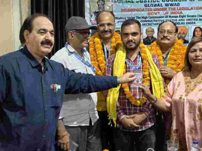 Journalist Narinder Singh Thakur Appointed as J&K UT Press Secretary and District President by NHRSJCI (GLOBAL)