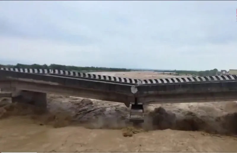 Flash floods damage bridge on Jammu Pathankot National Highway in J-K’s Kathua