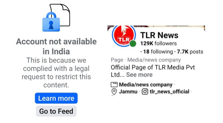 Doda: TLR News Facebook Page Geo-Blocked in India, Authorities Yet to Release Any Information