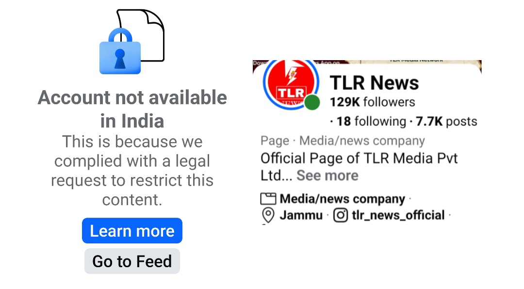 Doda: TLR News Facebook Page Geo-Blocked in India, Authorities Yet to Release Any Information