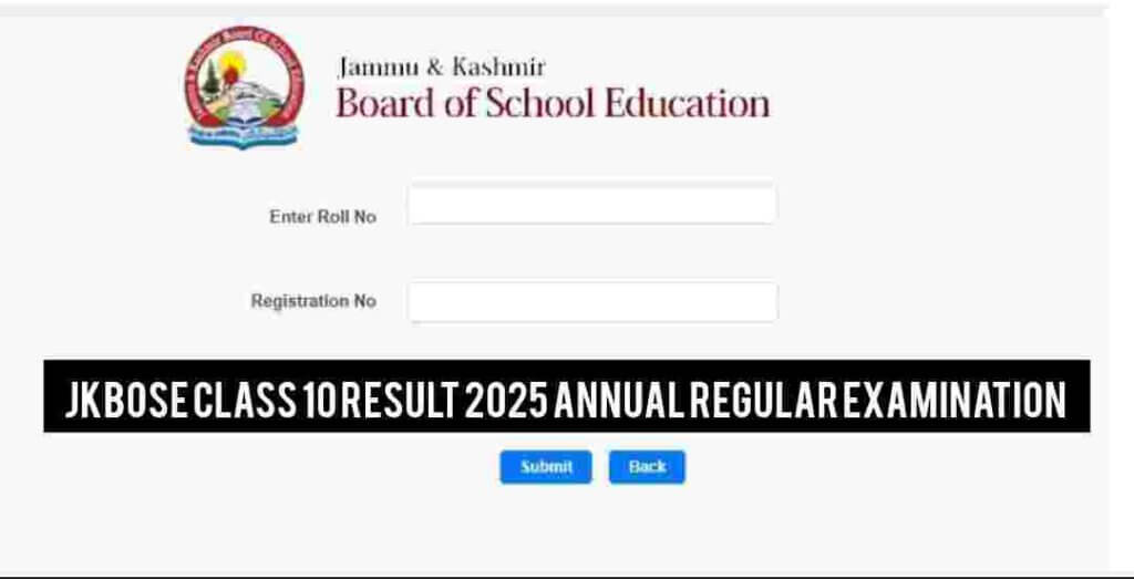 JKBOSE Class 10 Result 2025 Annual Regular Declared: View Your Results