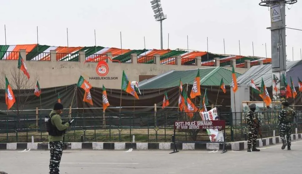 National Tricolour Adorns Bakshi-Stadium for PM Modi's Visit